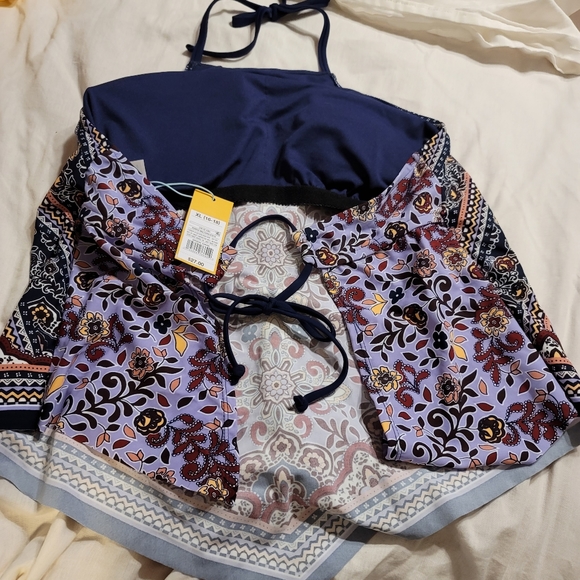 NWT BUILT IN BRA HALTER TIE BACK ADJUSTABLE SWIM BATHING SUIT TOP PLUS SIZE - Picture 7 of 7